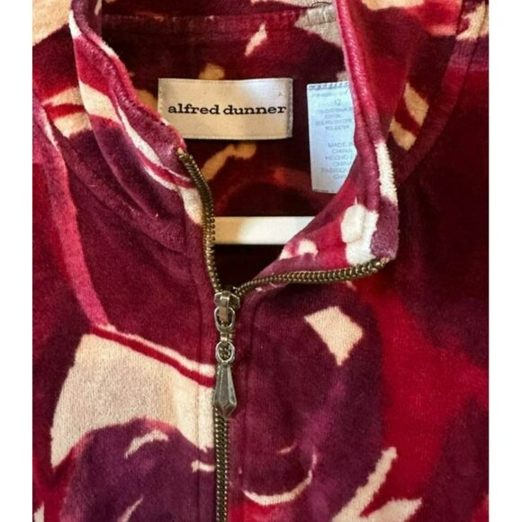 Alfred Dunner Ladies Abstract Pink Rose Soft Comfortable Zip Up Jacket SZ 12 - Picture 6 of 6